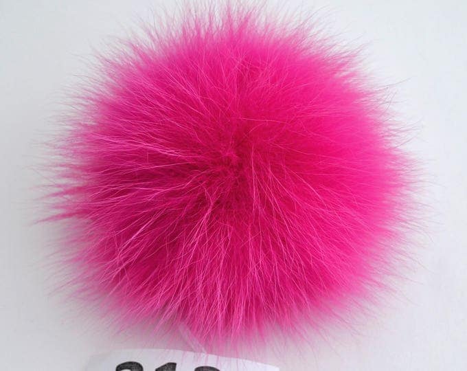 5,5" FOX FUR POMPOM! Pink Pom-Pom, Fur Pom Pom, Fox Fur, Genuine Fur Pom Pom, Pom Pom for Winter Hat, Pom Pom for Women Hat, Knitted, Child