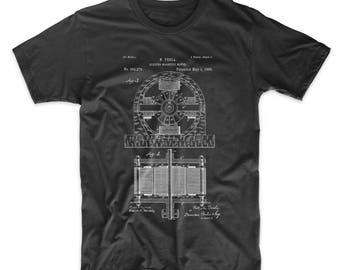 Tesla Electro Motor Patent Shirt, Electric Magnetic Motor T Shirt, Tesla Shirt, PP0173