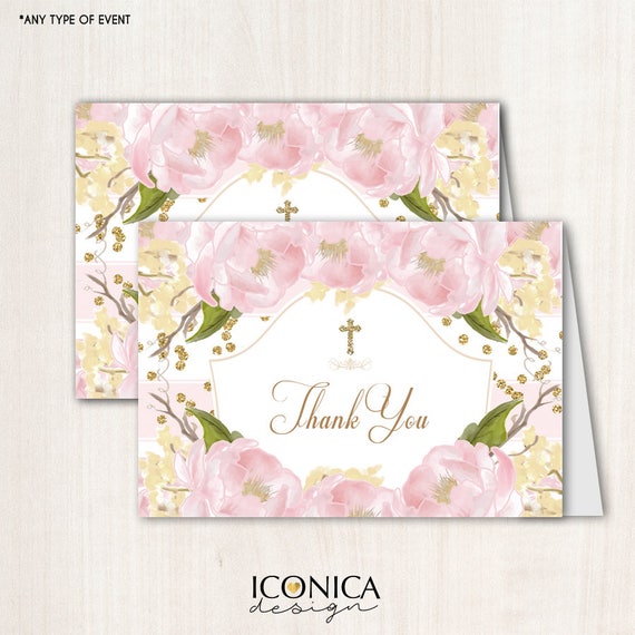 floral religious thank you cards set of 10 a2 folded white or a2 folded cards