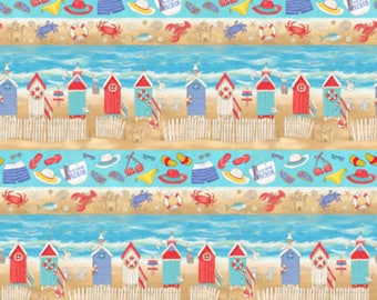 Beach theme fabric | Etsy