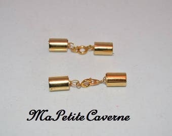 2 gold plated 12 mm x 8 mm caps and clasp