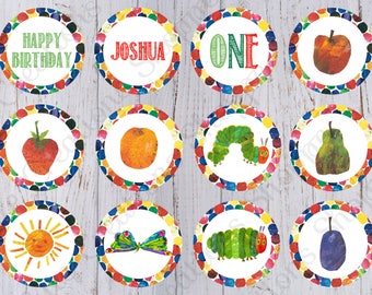 Very Hungry Caterpillar Birthday Party Cupcake Toppers
