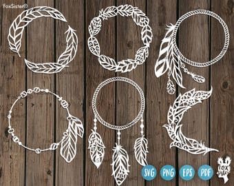 Download BIG SVG Bundle 12 Blank Circle Monogram Frames/Wreath svg