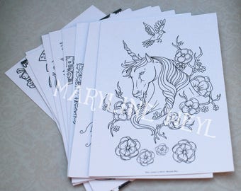 set of 10 postcard coloring - coloring