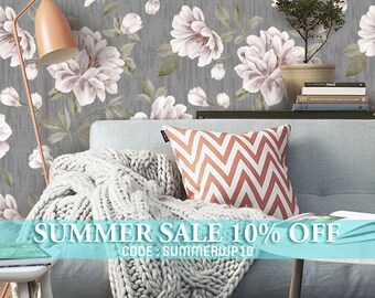 Vintage Floral PEEL & STICK Repositionable Fabric Wallpaper