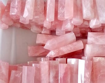 Natural Rose Quartz Point Wand Pink Crystal Quartz Tower Rose Crystal Obelisk Healing Crystals A129
