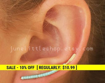 ear climber, earclimbers,Turquoise ear climber earrings, gold ear climber earrings, ear jackets, earclimbers gold, Ear crawler