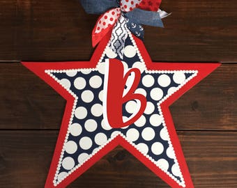 Patriotic Door Decor, Fourth of July Wreath