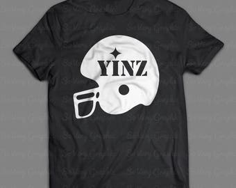 Yinz Helmet - Pittsburgh Steelers Inspired - T-Shirt Design - Home Decor - SVG Cutting Files for Cricut / Silhouette