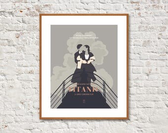 TITANIC MOVIE POSTER - Minimalist Posters, Titanic Poster, Leonardo DiCaprio, Kate Winslet, Billy Zane, Kathy Bates, Alternative Poster