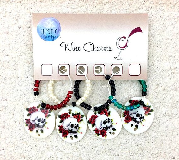 Skull Wine Charms Halloween Wine Charms Shell Wine Glass