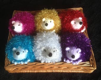 Hand knitted plush hedgehog, cuddly hedgehog