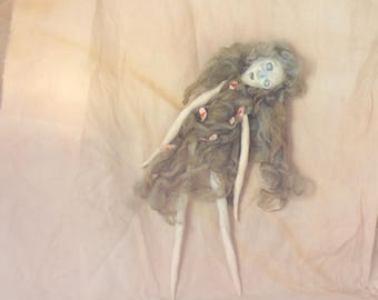 Bathtub Bella, Back from the Plughole - Handmade Mixed Media Poseable Art Doll