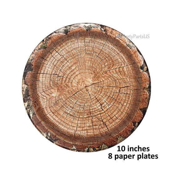 tree plates, woodland wedding decor, lumberjack party decorations ... tree plates, woodland wedding decor, lumberjack party decorations ...