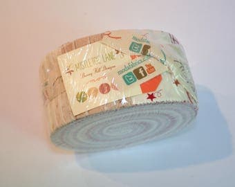 Jelly roll Mistletoe Lane by Bunny Hill of Moda Quilt Fabric cotton Out of print hard to find
