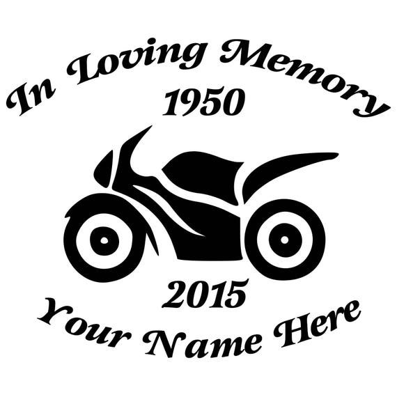 In Loving Memory Motorcycle Die-Cut Decal Car Window Wall