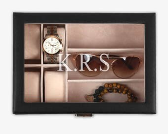 Personalized watch box leather watch box personalized watch case Personal watch display case Gifts for her Gifts for him