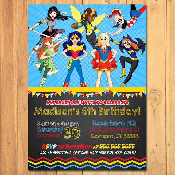 Dc Superhero Invitations 6