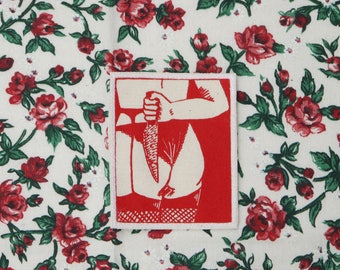 Cheeky Iron On Patch, Canvas Punk Patch, Screenprinted Patch