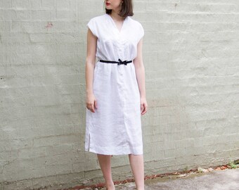 Robe D'été Taylor - Manches Courtes, Doublure Lin Blanc - Taille 8 - Occasion Très Bon état