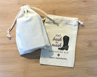 Last Bash in Nash Hangover Kit, Nashville Bachelorette, Hangover Kit Bag, Bachelorette survival kit, Bachelorette Party Bag... Set of 8 bags