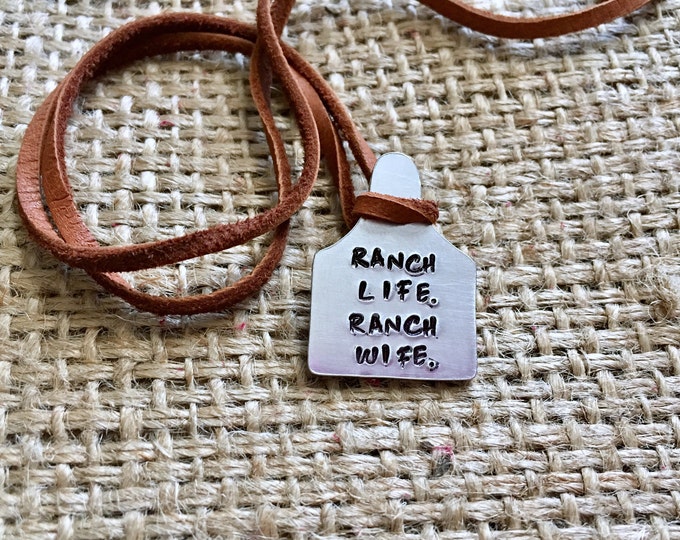 Cattle Tag Necklace, Ranch Wife Necklace, Ear Tag Necklace, Cattle Brand Pendant, Steer Necklace, Stockshow Necklace, Cattle Necklace,