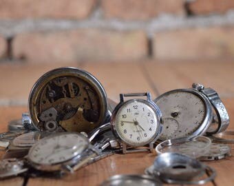 Lot watches - 18 watches - Mechanisms for watches - Pocket watches - Wrist watches - Not working watches - Steampunk watches - Watchmaker