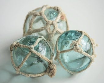 Three Vintage Japanese Glass Fishing Floats