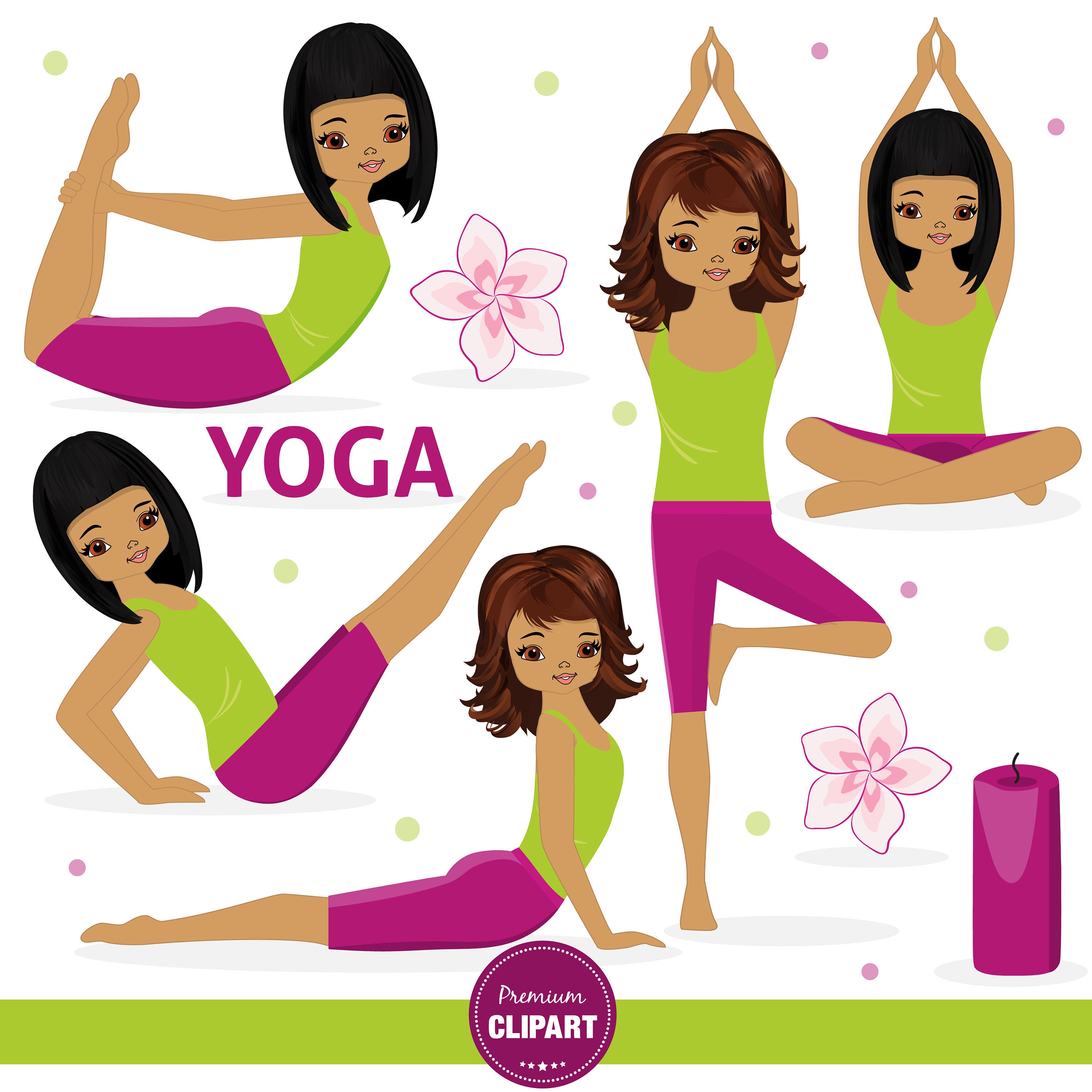 African American Yoga clipart Yoga images Girl clipart Yoga