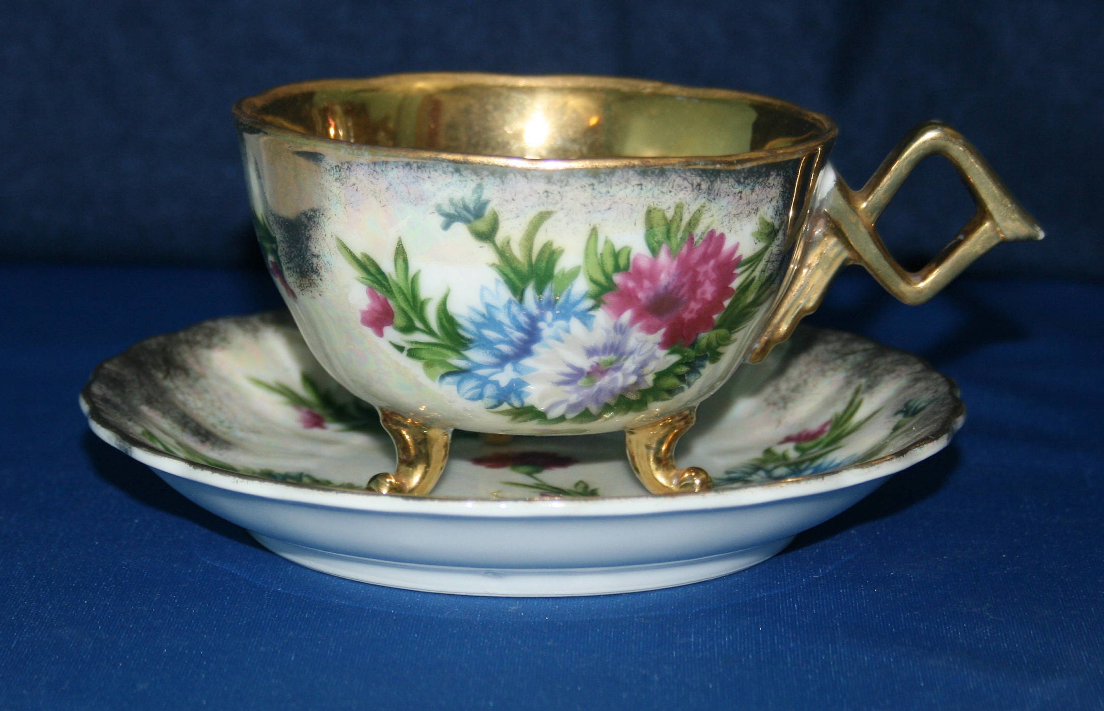 Vintage Nippon Yoko Boeki Co. Lusterware Teacup and Saucer Tea Cup with