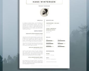 CV Template | Résumé Template for Word + Cover Letter + Advice | 1 & 2 Page CV Templates Included | Instant Download | Mac or PC | "Holborn"