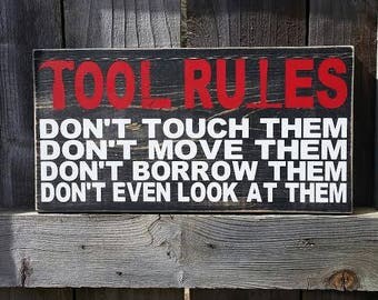 Tools Sign - Gift for Dad - Birthday Gift for Dad - Tools sign for Dad - Husband Gift - Birthday for Husband - Garage sign - Signs for Shop