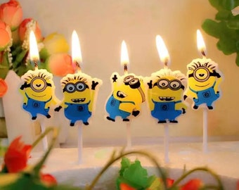 Despicable Me Minions Birthday Candles 5pcs AA5 AA6