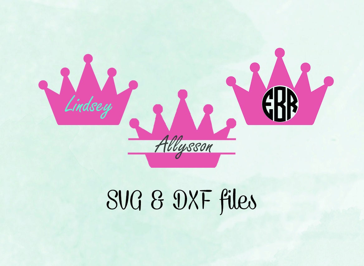 Download Crown Monogram SVG cut files Princess Crown SVG DXF Cricut