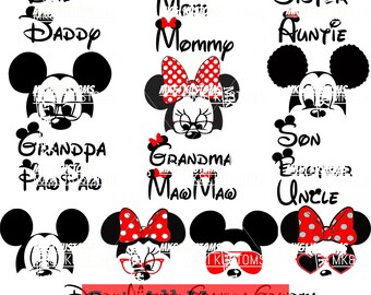 Disney Svg/ Mickey Mouse svg/ Minnie Mouse svg/ Disney Family Svg/ Disney Mickey Mouse Svg/ Cricut files svg/ mickey Minnie silhouette svg