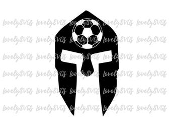 Instant Download SVG Studio3 - Soccer Spartan Helmet - Jpeg PDF - Silhouette Cruicut Files