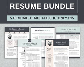 Resume Template Bundle / Professional Resume Template for Word + Cover Letter | Modern CV Template | Professional CV Instant Download Resume