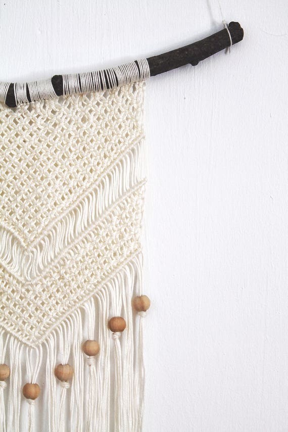 Small Beaded Macrame Wall Hanging Housewarming Gift