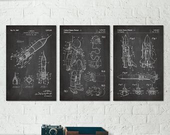 Outer Space Decor, Outer Space Wall Art, Outer Space Poster, NASA Poster, Rocket Ship, Aerospace Engineer Gift, Science Poster, Patent S037