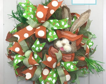 Easter Bunny Wreath Bunny Wreath Easter Door Wreath White Easter Bunny Wreath Bunny Wreath Easter Door Wreath White