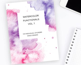 SB2 | Sticker Book | Functional Sticker Book | Watercolor Stickers | Date Cover | Planner Stickers | Bullet Journal Stickers