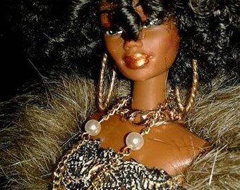LV AA ooak barbie doll with LV accessories