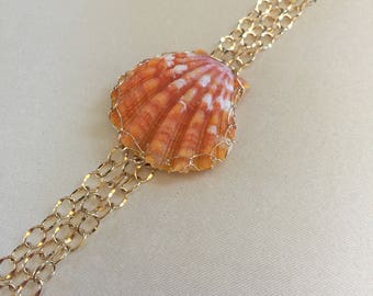 Hawaiian Sunrise Shell Charm Bracelet