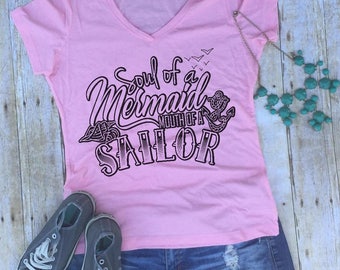 soul of a mermaid mouth of a sailor shirt funny mermaid shirt funny profanity shirt but I cuss a little i've got a good heart but this mouth