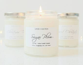 9 oz WINTER CANDLE SET | Holiday Soy Candle | Winter Collection | Christmas Candle | Gift Set | Holiday Gift Set | Stocking Stuffers