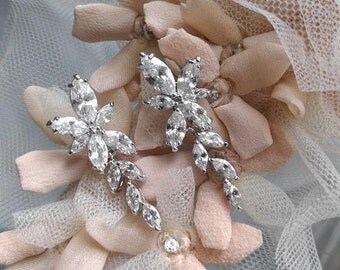 Cubic zirconia drop earrings - Esther