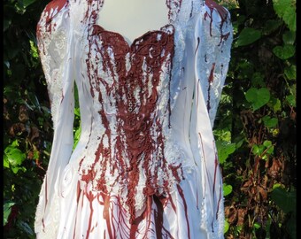Plus Size ZOMBIE BRIDE Corpse Bride Zombie Halloween Bride Bloody Bride Vampire Bride SiZE 20 Corpse Bride Costume by ZombieBrideUSA