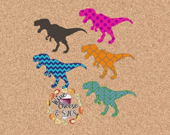 Patterned T-Rex Dinosaur Files SVG PDF JPG