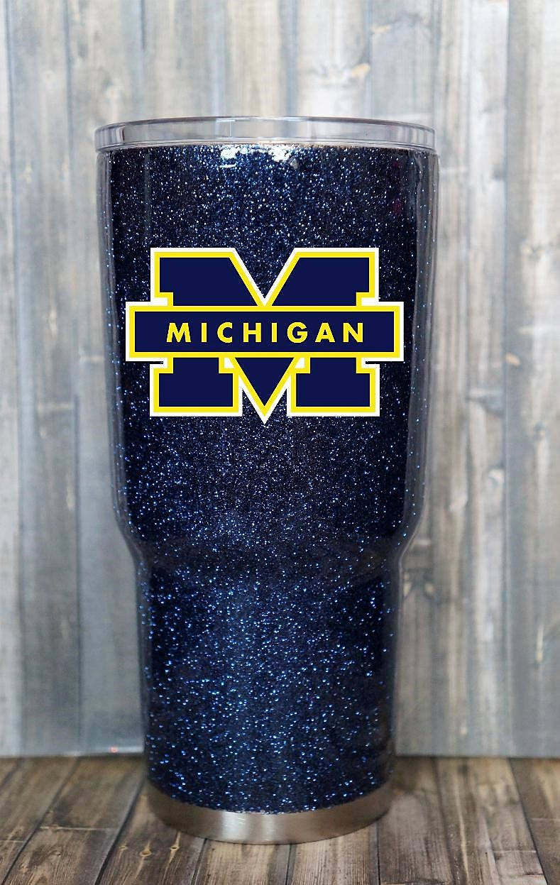 University of Michigan Glitter Yeti Michigan Glitter Tumbler