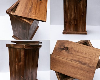 Rustic stool, storage, island seating, kitchen bar, custom barstool, storage bin, wood container, kitchen storage, wood plant stand
